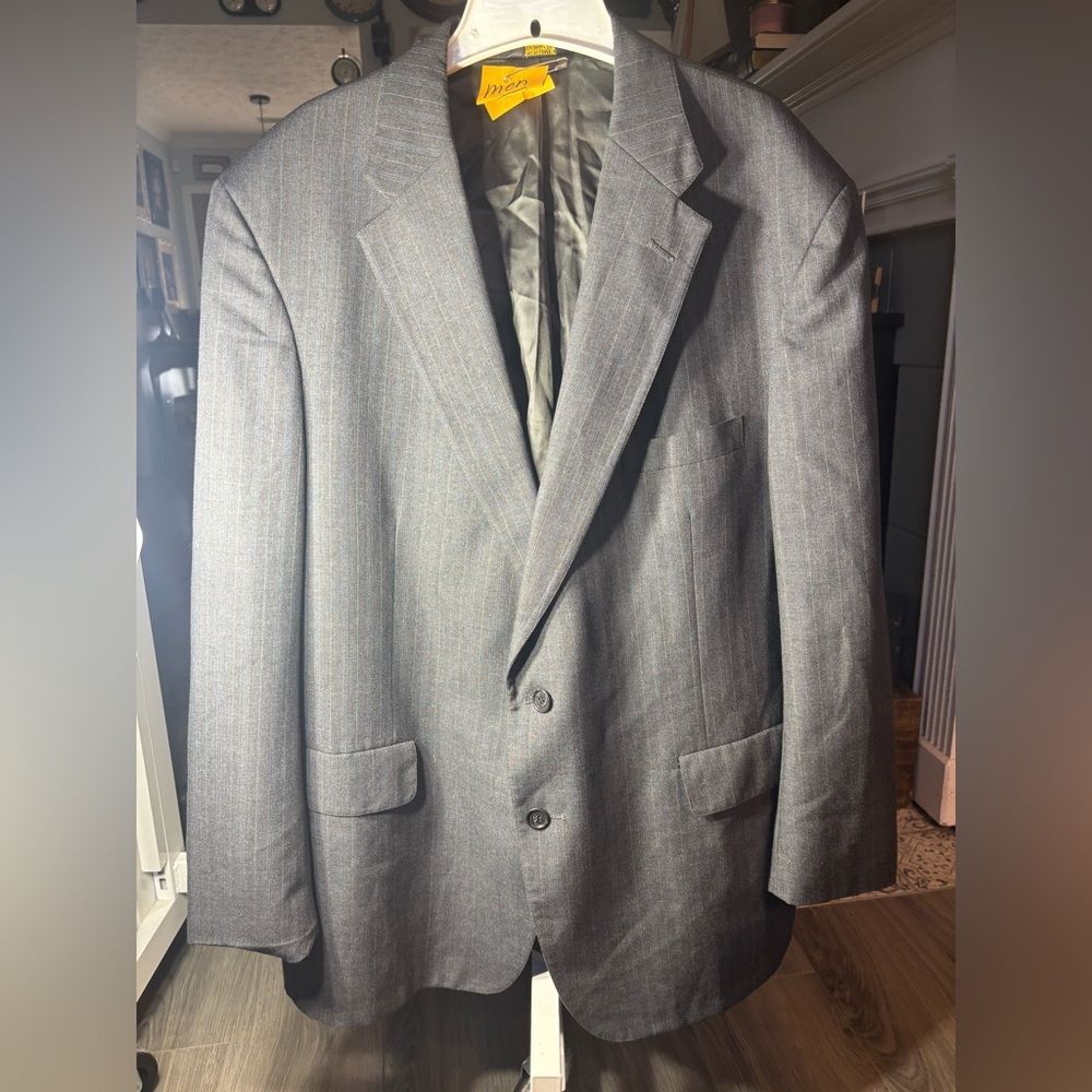 John Weitz Palm Beach Gayfers Classic Men's Gray Pinstripe Blazer EPC
